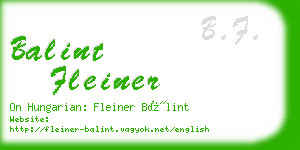 balint fleiner business card